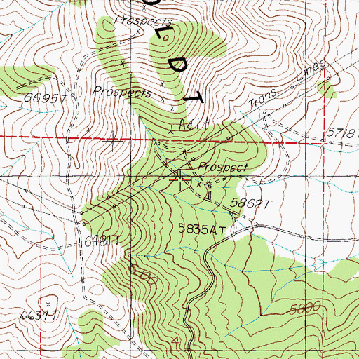 Topographic Map of Hagan Mine, NV