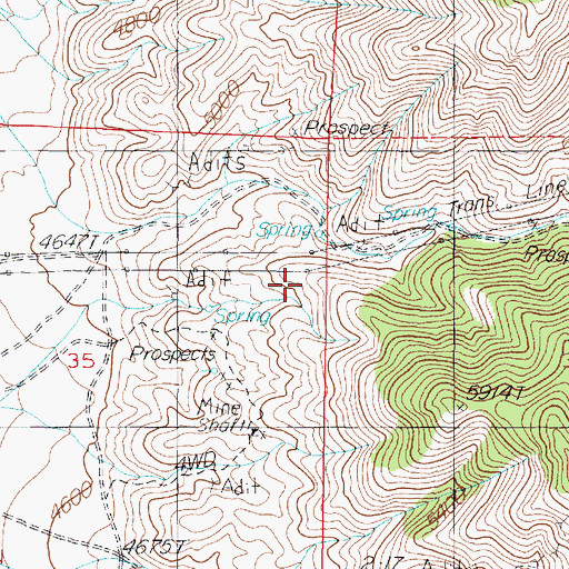 Topographic Map of Sacramento Mining District, NV