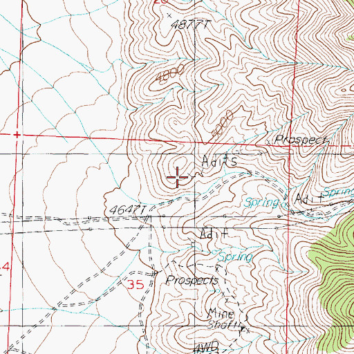 Topographic Map of Sacramento Canyon Mine, NV