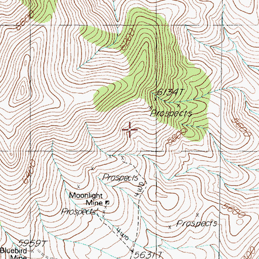 Topographic Map of Indian Mining District, NV