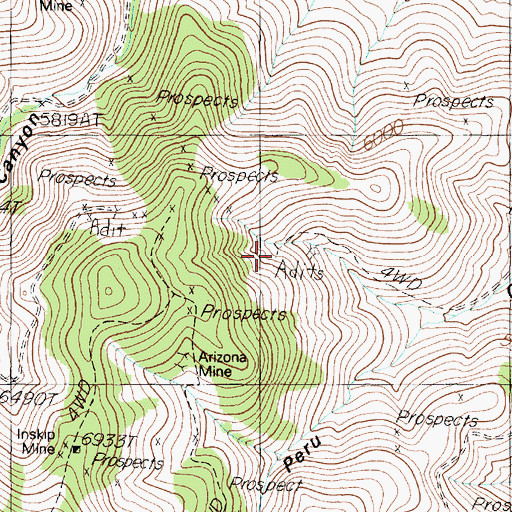 Topographic Map of Millionaire Mine, NV
