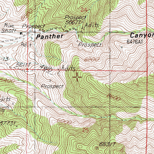 Topographic Map of Rye Patch Mining District, NV
