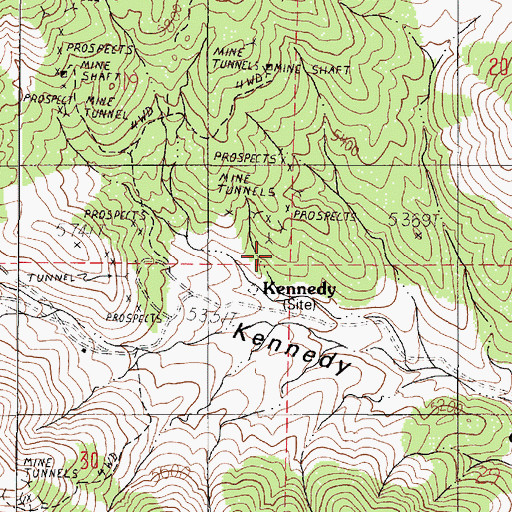 Topographic Map of Imperial Mines, NV
