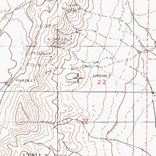 Topographic Map of Old Timer Mine, NV