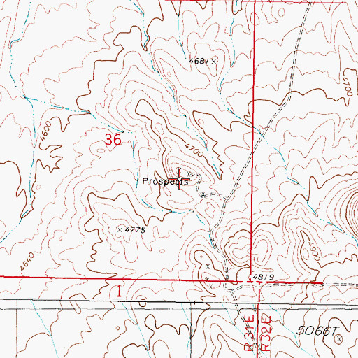 Topographic Map of Bottomley Mine, NV