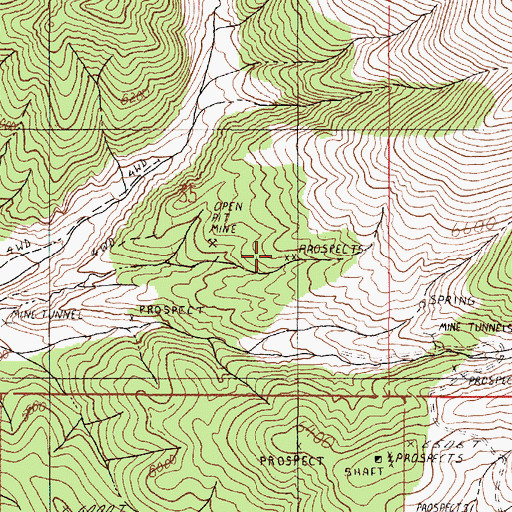 Topographic Map of Last Chance Mine, NV
