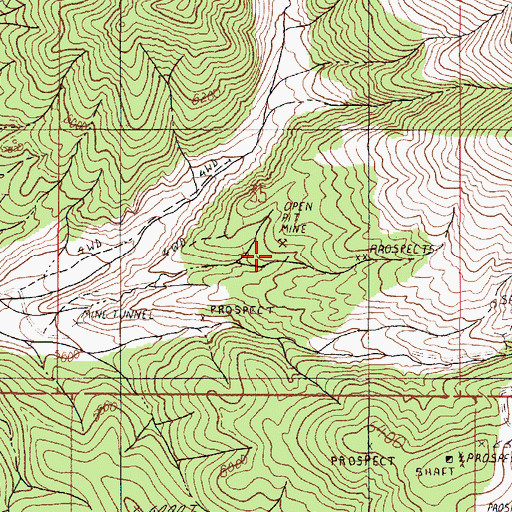 Topographic Map of North Fork Mine, NV