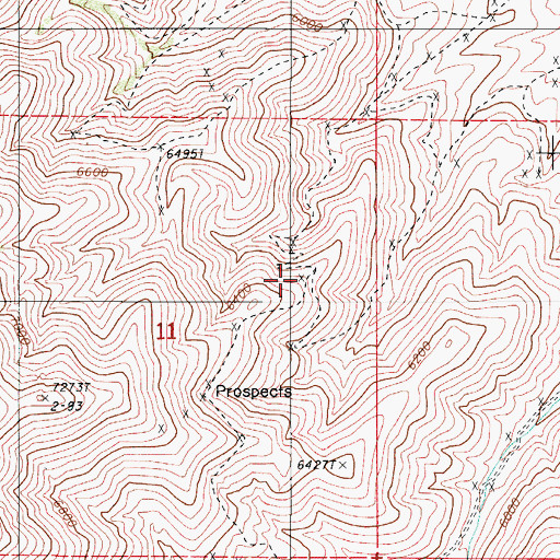 Topographic Map of Gracie Mine, NV