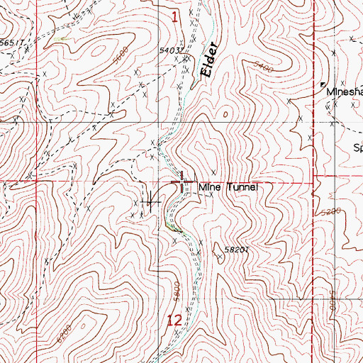 Topographic Map of Ridge Mine, NV