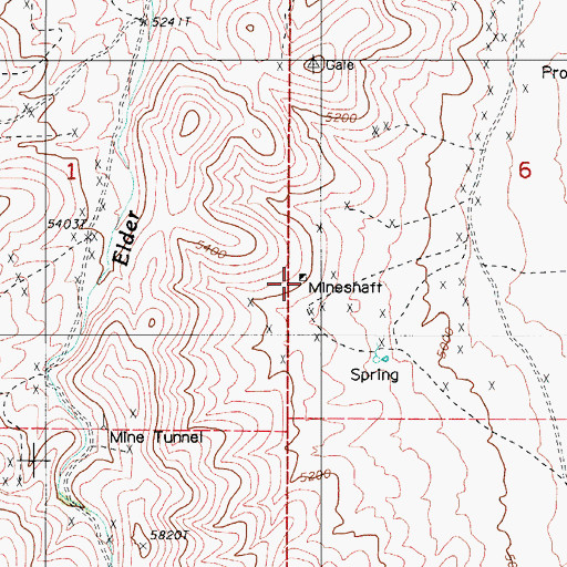 Topographic Map of Big Pay Mine, NV