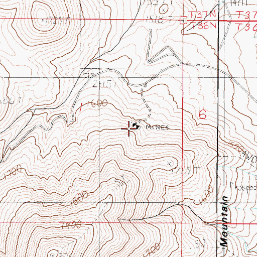 Topographic Map of Shively Mine, NV