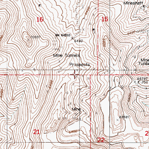 Topographic Map of Nicklas Mine, NV