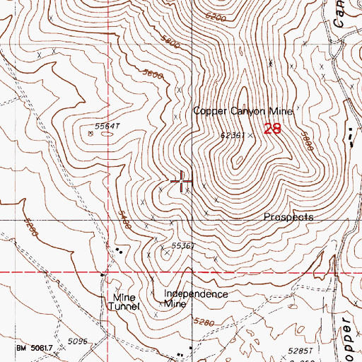 Topographic Map of Homestake Consolidated Mine, NV