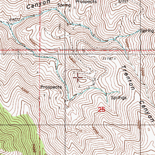 Topographic Map of Trenton Mine, NV