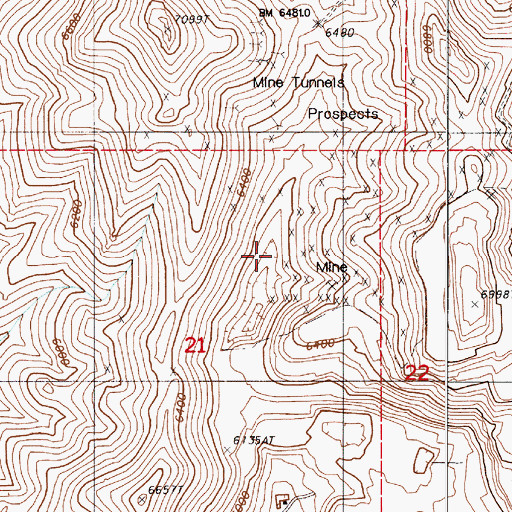 Topographic Map of Elko-Lander Mine, NV