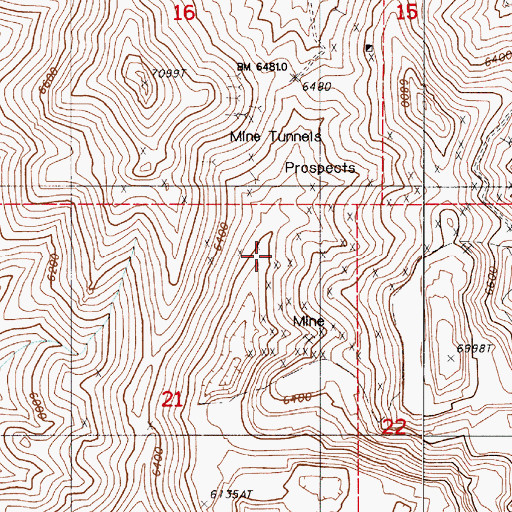 Topographic Map of Marion Mine, NV