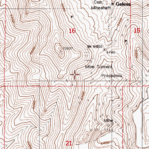 Topographic Map of Meagher Mine, NV