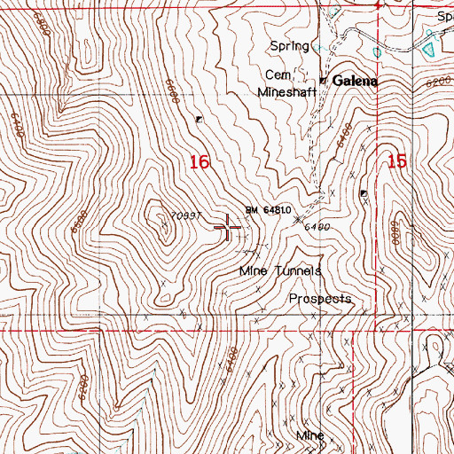 Topographic Map of Hard Times Mine, NV