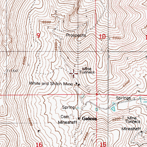 Topographic Map of Palisades Mine, NV