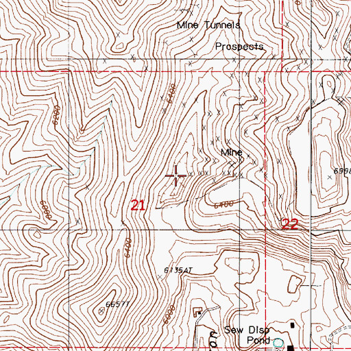 Topographic Map of Dead Horse Mine, NV