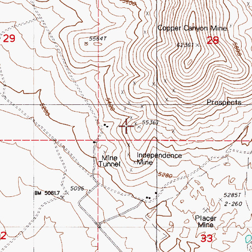 Topographic Map of Superior Lease Mine, NV
