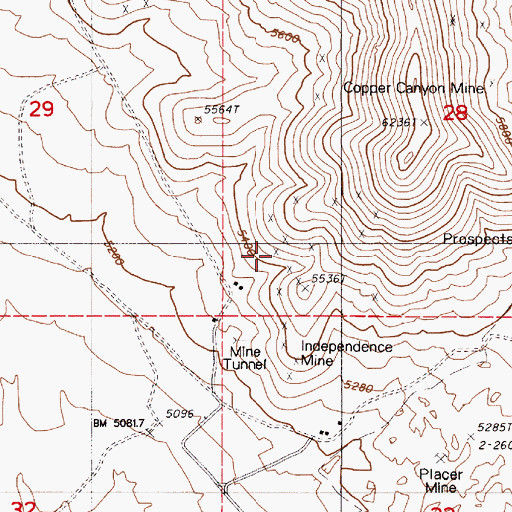 Topographic Map of Oversight Mine, NV