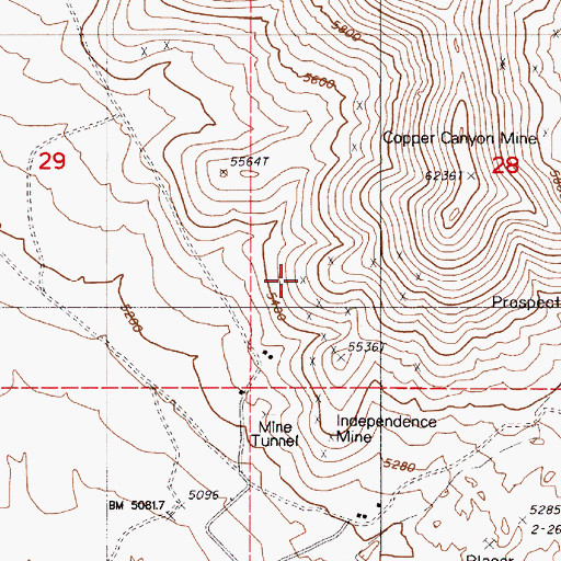 Topographic Map of Estis Mine, NV