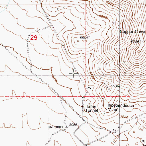 Topographic Map of Eldorado Mine, NV
