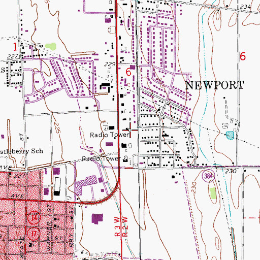 Topographic Map of KOKR-FM (Newport), AR