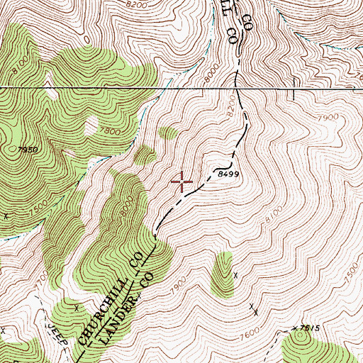 Topographic Map of Rabbit Foot Mine, NV