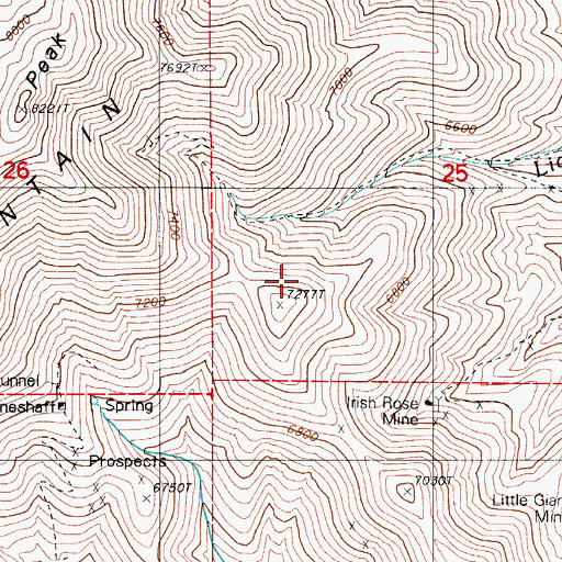 Topographic Map of Hunt Mine, NV