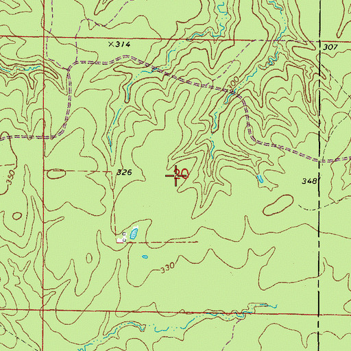 Topographic Map of KOLL-FM (Pine Bluff), AR