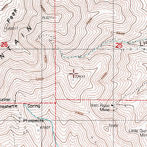 Topographic Map of Grand View Mine, NV
