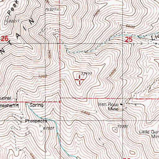 Topographic Map of Jay Emm Mine, NV