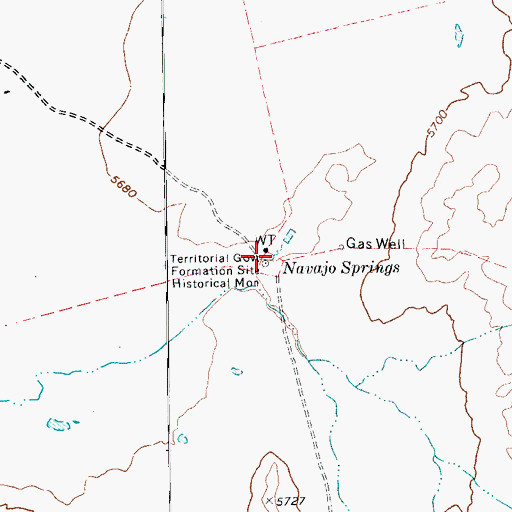Topographic Map of Navajo Springs, AZ