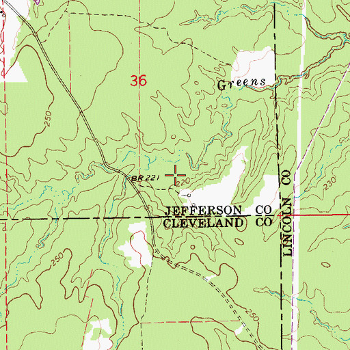 Topographic Map of KPBQ-FM (Pine Bluff), AR