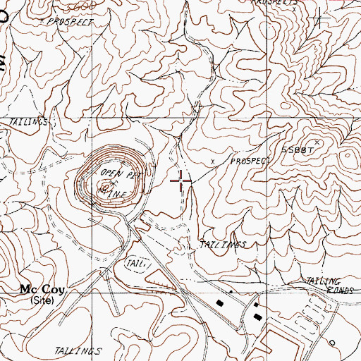 Topographic Map of Big Four Mine, NV