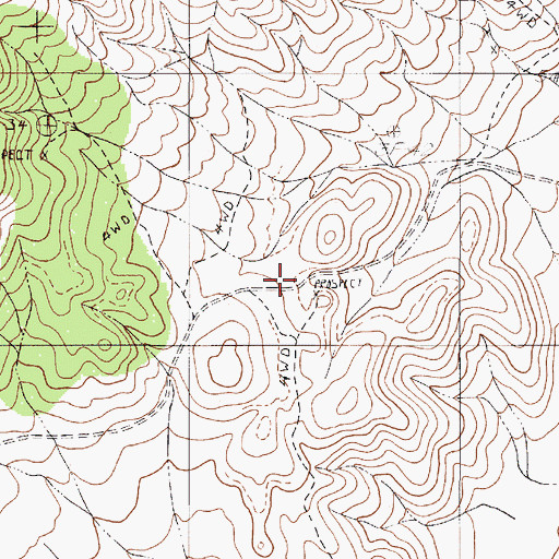 Topographic Map of Blackbird Mine, NV