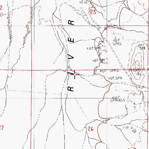 Topographic Map of Warm Springs Mine, NV