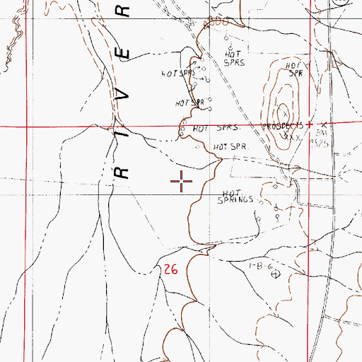 Topographic Map of Warm Springs Mining Area, NV