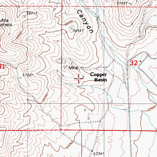 Topographic Map of Giant Mine, NV