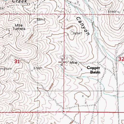 Topographic Map of Myron Clark Mine, NV