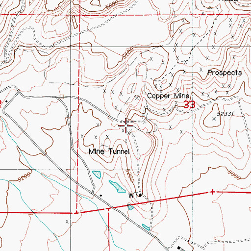 Topographic Map of Ruth Mine, NV