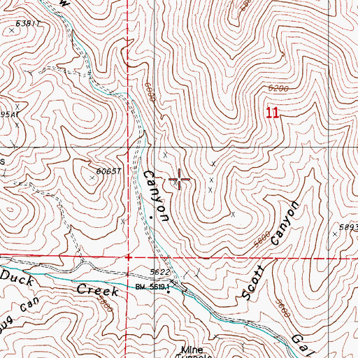 Topographic Map of Apex Antimony Mine, NV