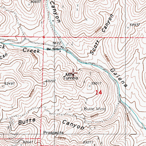 Topographic Map of Millsite Mine, NV