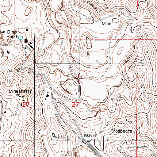 Topographic Map of Grand View Placer Mine, NV