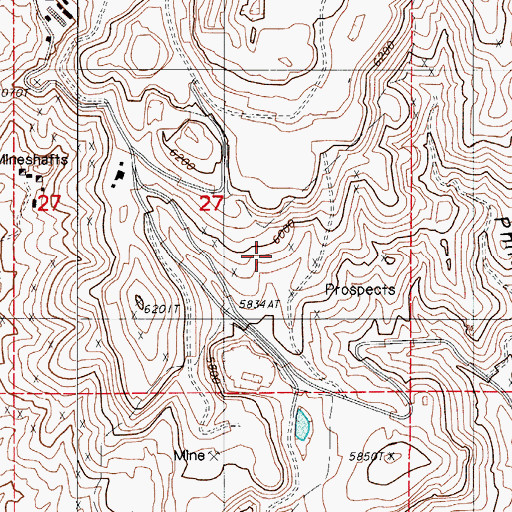 Topographic Map of Gold Cash Mine, NV