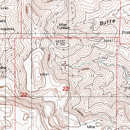 Topographic Map of Big Four Mine, NV