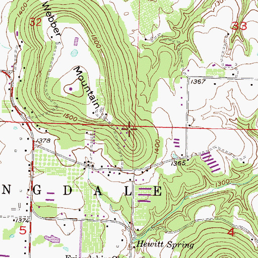 Topographic Map of KCIZ-FM (Springdale), AR