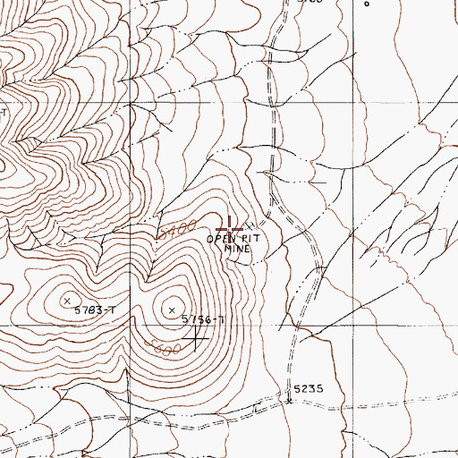 Topographic Map of Hancock Mine, NV